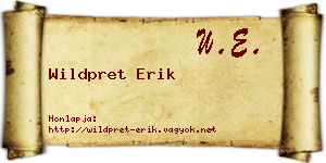 Wildpret Erik névjegykártya